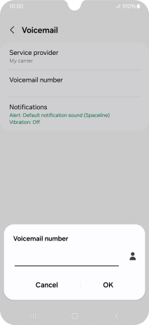 Key in +447836121121 and press OK.