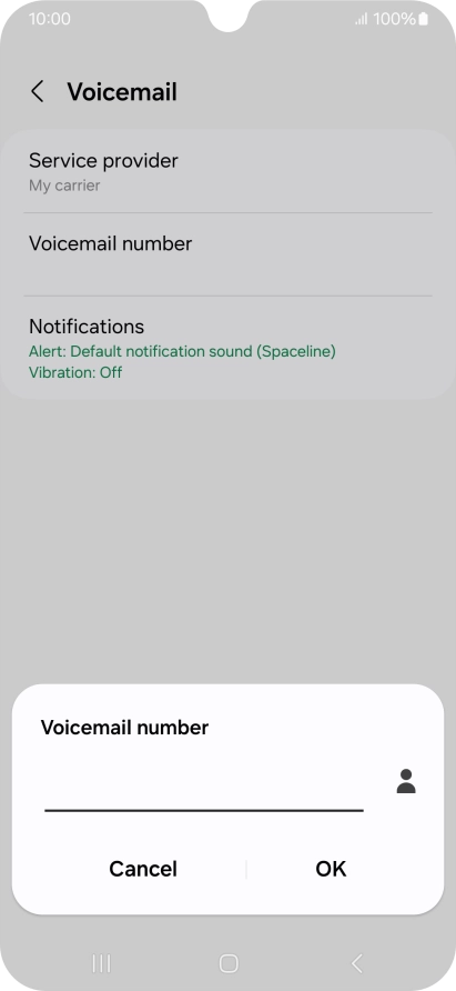 Key in +447836121121 and press OK.