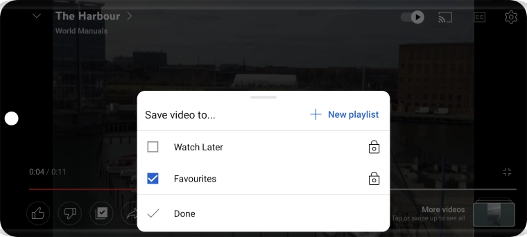Press the required setting.