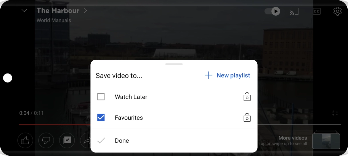 Press the required setting.