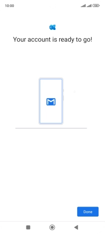 If this screen is displayed, your email account has been recognised and is being set up automatically. Follow the instructions on the screen to key in more information and finish setting up your phone.