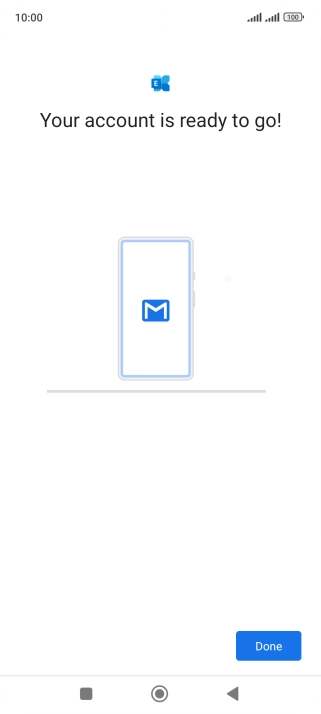 If this screen is displayed, your email account has been recognised and is being set up automatically. Follow the instructions on the screen to key in more information and finish setting up your phone.