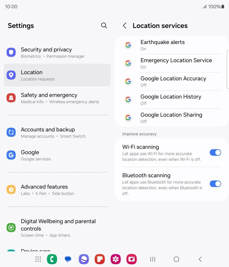 Press Google Location Accuracy.
