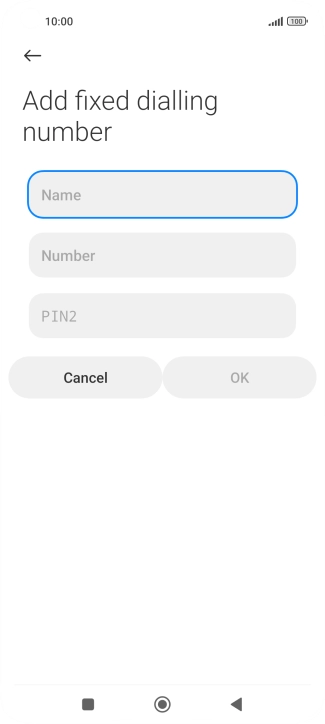 Press Name and key in the required name.