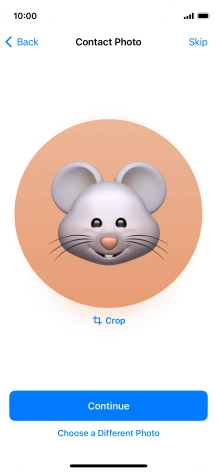 Follow the instructions on the screen to customise the selected picture and press Continue.