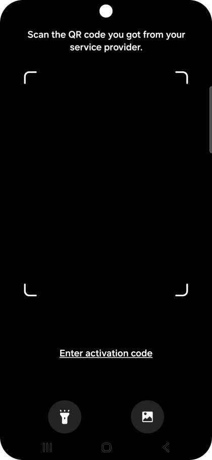 Place the QR code you've received inside the phone camera frame to scan the code. Your eSIM is transferred to your new phone over the internet.