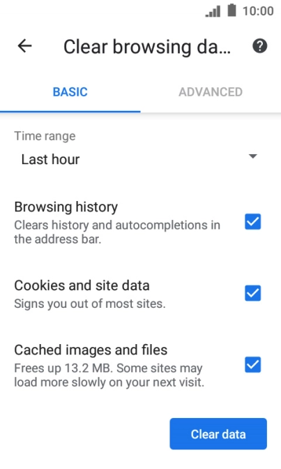 Press the fields next to the required data types.