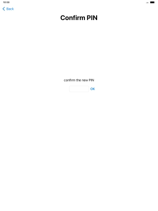 Key in the PUK and press OK.