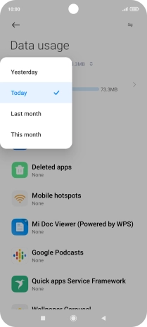 Press the required setting.