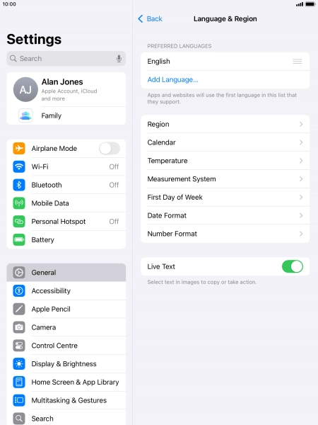Press Add Language.... Press Add Language....
