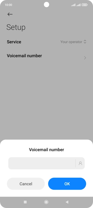 Key in +447836121121 and press OK.