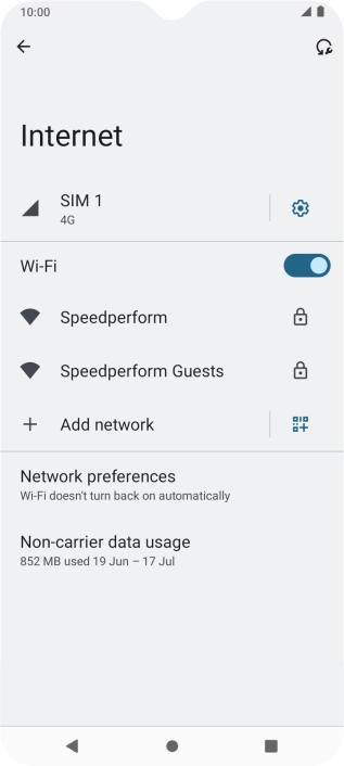 Press the required Wi-Fi network.