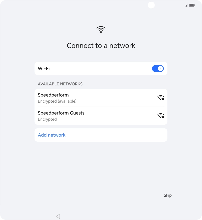 Press the required Wi-Fi network.