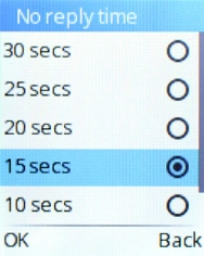 If you divert missed calls, you need to select a delay for the divert. Select the required delay.