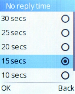 If you divert missed calls, you need to select a delay for the divert. Select the required delay.