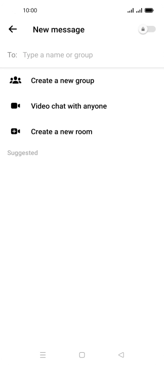 Press the search field and key in the first letters of the recipient's name.