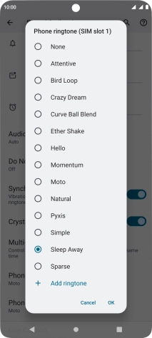 Once you've found a ring tone you like, press OK.