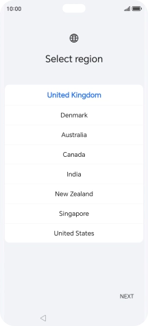 Press the required country or area.