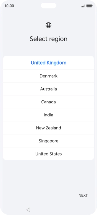 Press the required country or area.