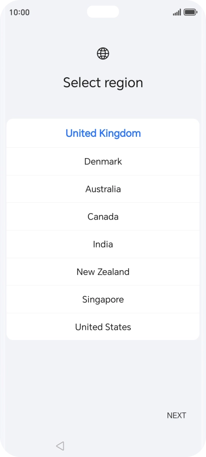 Press the required country or area.
