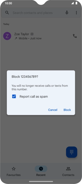 To report the number as spam, highlight the field next to 