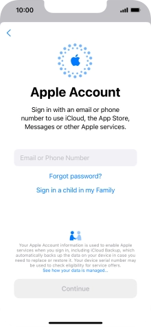 Press Email or Phone Number and key in the username for your Apple ID.