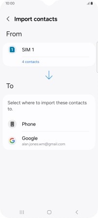 Press the required Google account.