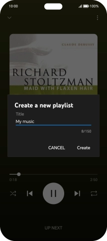 Key in a name for the playlist and press Create.