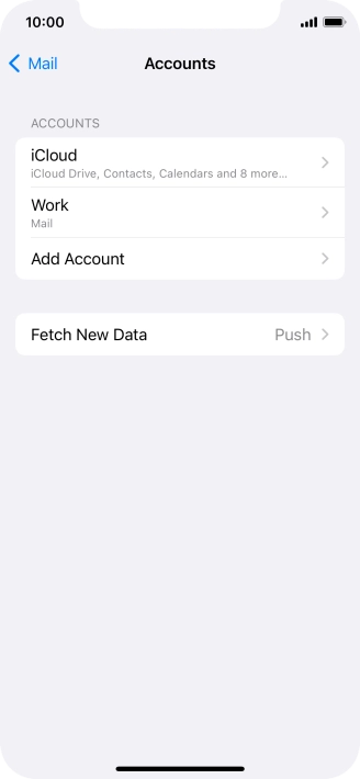 Press the name of the Exchange email account you've just set up. Press the name of the Exchange email account you've just set up.
