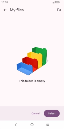 To create a new folder, press the new folder icon and follow the instructions on the screen to create a new folder.