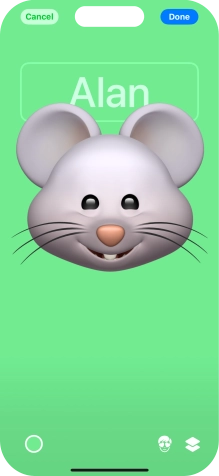 Press the name field and follow the instructions on the screen to select the required font and colour for your name on the Contact Poster.