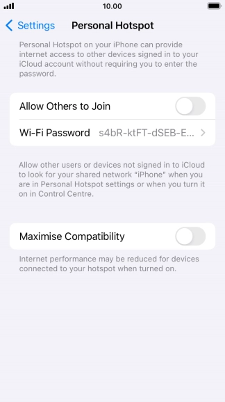 Press Wi-Fi Password and key in the required password.