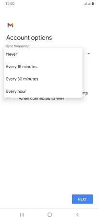 Press the required setting.