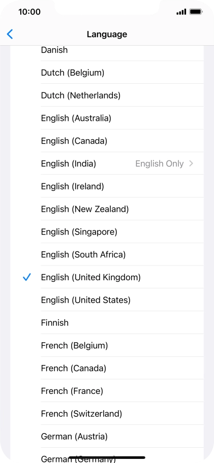 Press the required language.