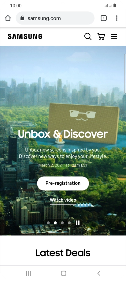 Press the address bar.