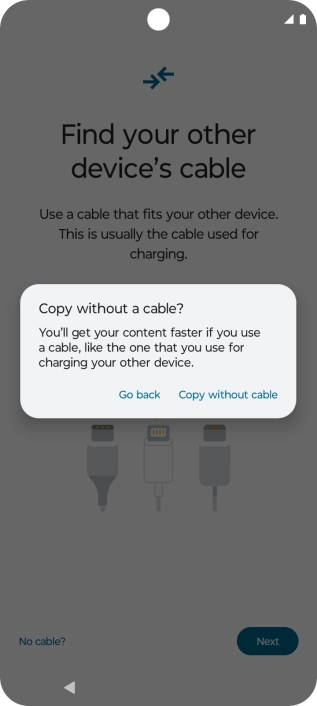 Press Copy without cable.