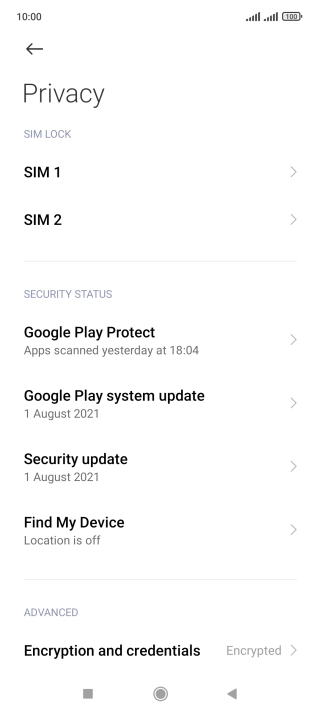 Press the required SIM.