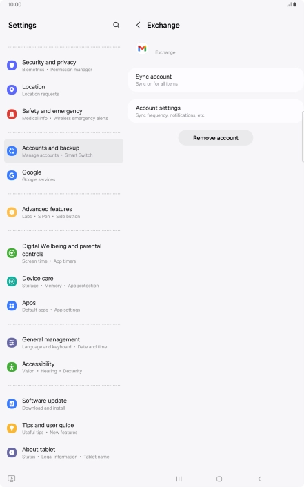 Press Remove account.