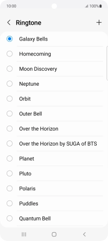 Press the add ring tone icon.