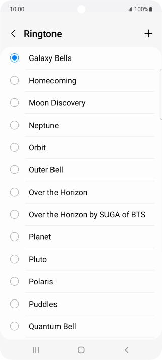 Press the add ring tone icon.