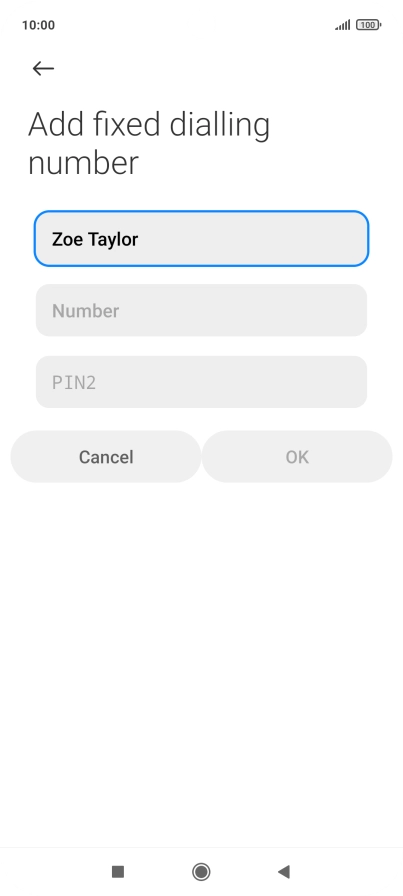 Press Number and key in the required phone number.
