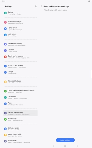 Press Reset settings.