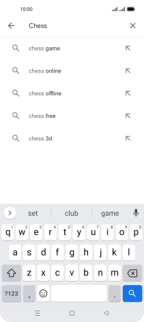 Key in the name or subject of the required app and press the search icon.