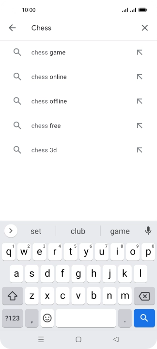 Key in the name or subject of the required app and press the search icon.