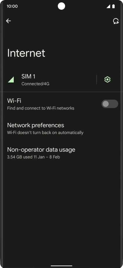 Press the settings icon. Press the settings icon.