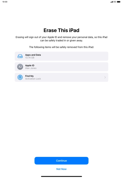 Press Continue. Press Continue.