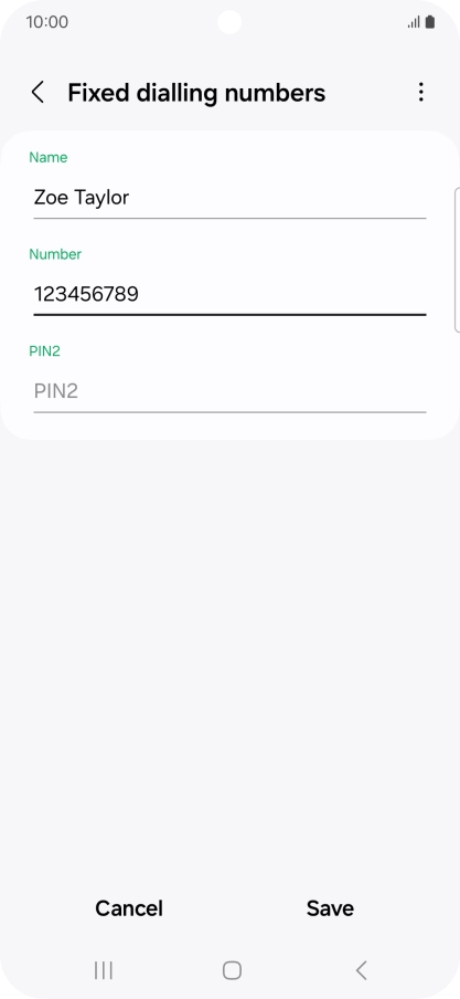 Press PIN2 and key in your PIN2. The default PIN2 is 1111.