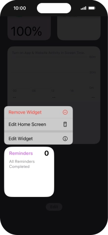 Press Remove Widget.