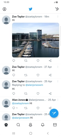 Press the new tweet icon. Press the new tweet icon.