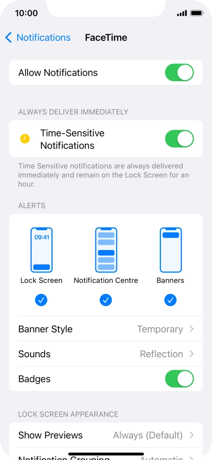 Press the indicator next to 